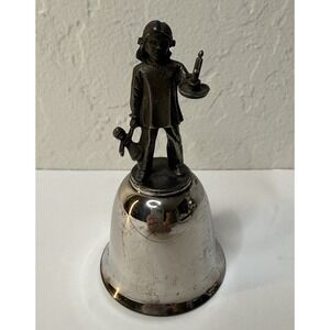 Vintage The‎ Danbury Mint 1977 Silver Plated Bell Christmas Girl w/Candle Doll